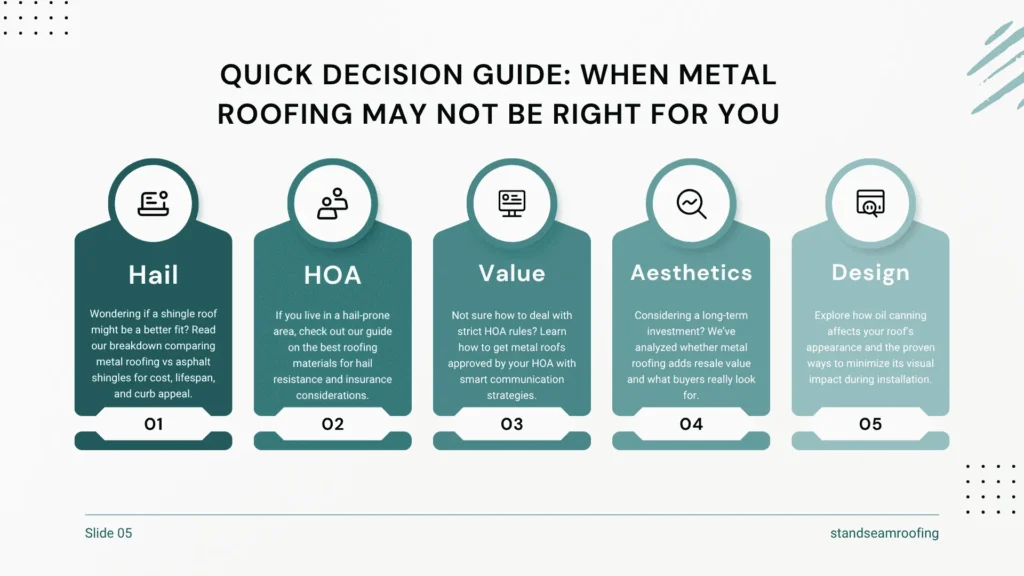 metal roofing decision chart